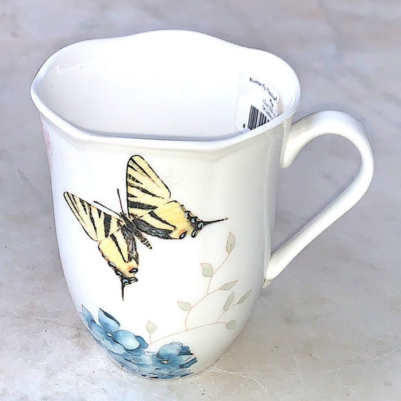 LENOX BUTTERFLY MEADOW HYDRANGEA MUG 12oz NEW PORCELAIN - Picture 5 of 8